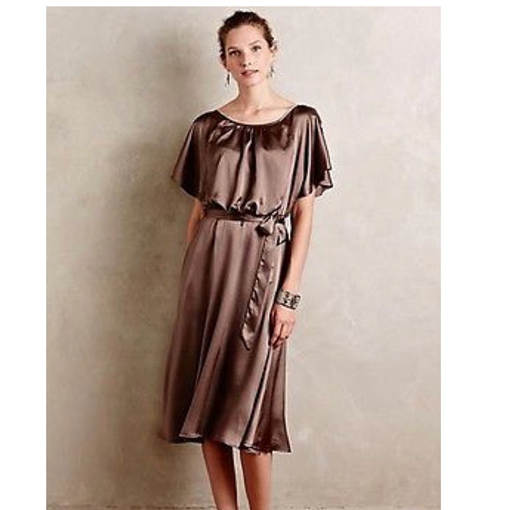 Anthropologie HD in Paris Bronze Midi Dress